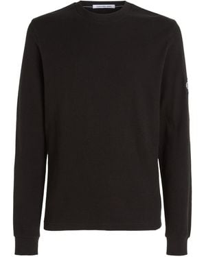 Calvin Klein Waffle Long Sleeve Top - Black