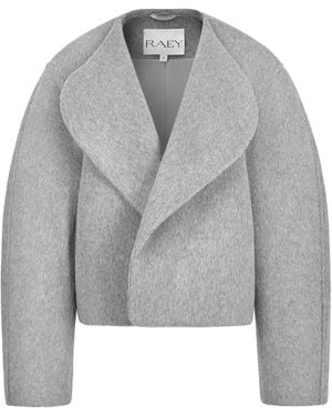 Raey Wrap Cropped Long Sleeve Overcoat - Grey