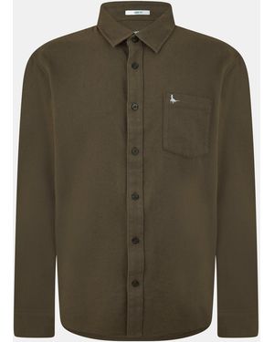 Jack Wills Plain Flannel Shirt - Green