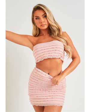Missy Empire Frill Bandeau Top - Pink