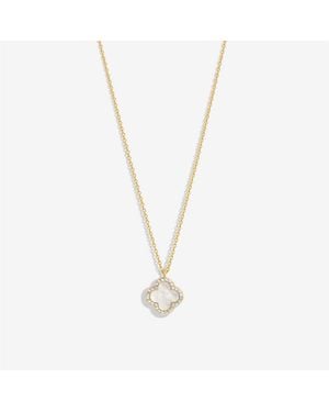 Jon Richard Plated And Mother Of Pearl Clover Pendant Nec - Metallic