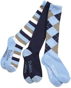 Dublin Riding Socks 3 Pack - Blue