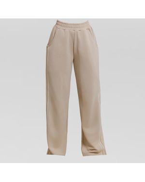 Mars the Label Kiera Open Hem Fleece Jogging Bottoms - Natural