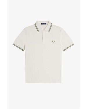 Fred Perry Short Sleeve Twin Tipped Polo Shirt - White