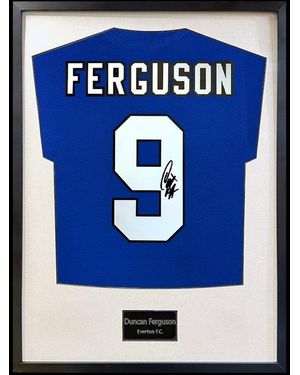 The Fan Cave Duncan Ferguson Signed Everton Shirt Standard Fram - Blue