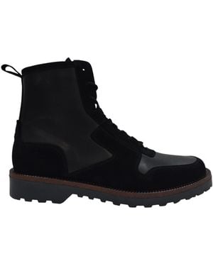 Firetrap Akashi Leather Ankle Lace Up Hiker Boots - Black