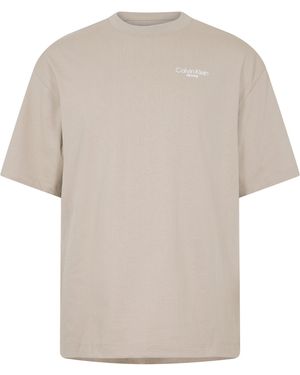Calvin Klein Regular Fit Back Print T-Shirt - Natural