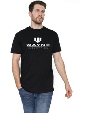Dc Comics Wayne Logo Cotton T-Shirt - Black