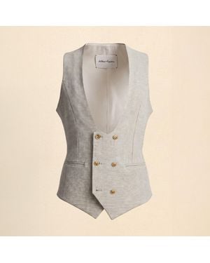 Without Prejudice Archer Slim Fit Tweed Waistcoat - Grey