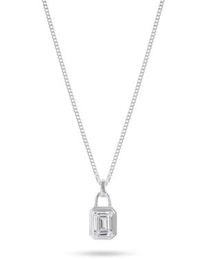 Common Lines Solitaire Necklace - Metallic