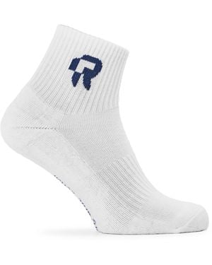 Red Run Organic Cotton Socks - White
