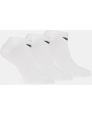 Emporio Armani Low Cut Breathable Trainer Socks - White