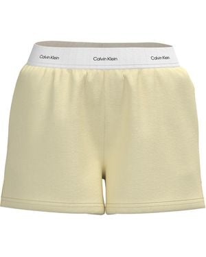 Calvin Klein Fleece Jogger Shorts - Natural
