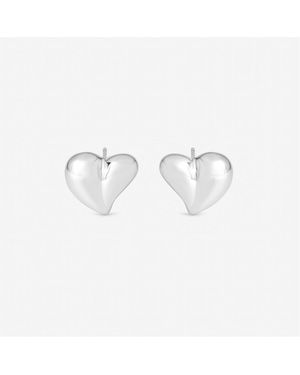 Inicio Sterling Plated Heart Studs - Metallic