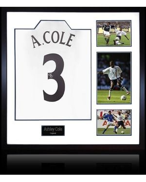 The Fan Cave Ashley Cole Signed England Shirt Premium Frame - White