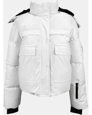 Jack Wills Jw Cropped Puffer Insulated Ski Jacket - White
