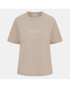 Blank Essentials Blank E Core Puff Print T-Shirt Ladies - Natural