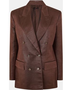Tom Ford Genuine Leather Tailored Fit Leather Jacket - Brown