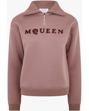 McQueen Logo Half-Zip Jumper - Pink