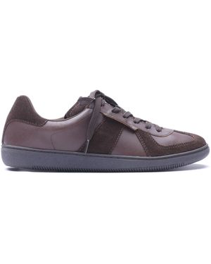 Base London Tommo Leather Lace-Up Trainers - Purple