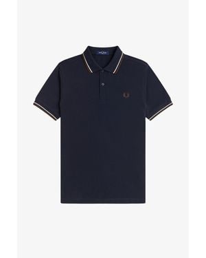 Fred Perry Short Sleeve Twin Tipped Polo Shirt - Blue