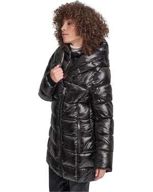 DKNY Shine Medium Puffer Jacket - Black