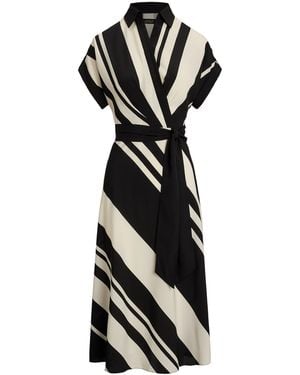 Ralph Lauren Bold And Cream Striped Midi Dress - Black