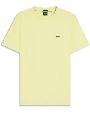 BOSS T-Shirt With Logo Design Stretch Cotton - Yellow