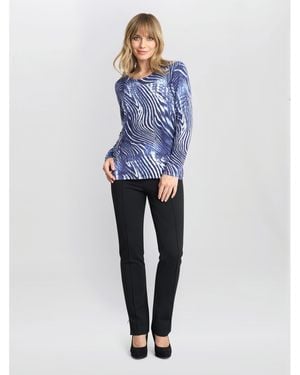 Gina Bacconi Jody Animal Stripe Jumper With Diamantes - Blue