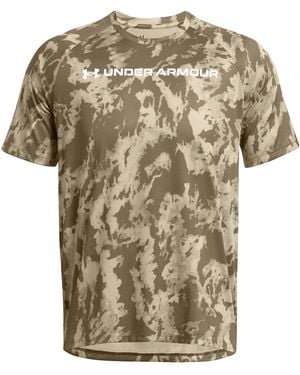 Under Armour Tech Camo Short-Sleeve Performance Gym Top - Multicolour