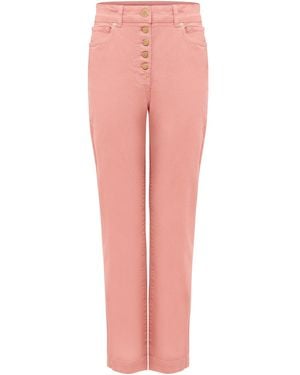 Phase Eight Karlie Button Through Straight Leg Jeans - Pink