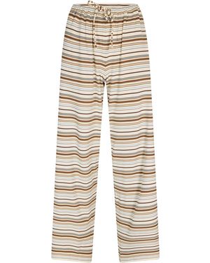 The Couture Club Ribbed Striped Trousers - Grey