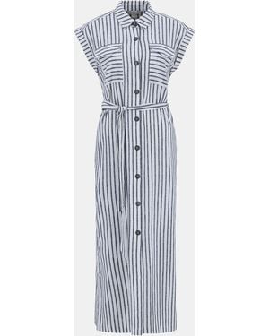Barbour Abby Tailored Button-Through Shirt Dress - Blue