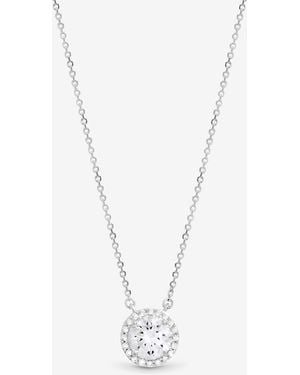 Simply Silver Sterling 925 Cubic Zirconia Halo Pendant - Metallic