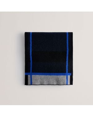 Ted Baker Stripe Woven Midweight Scarf - Blue