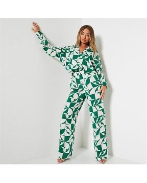 I Saw It First Wide Leg Trousers Co-ord - Green