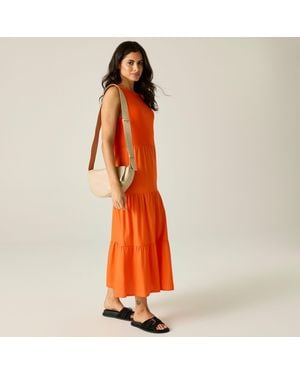 Regatta Tarise Tiered Midi Stretch Dress - Orange