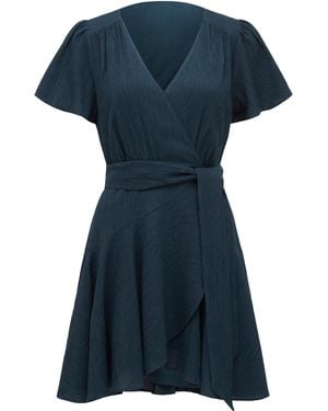 Forever New Chrissie Flutter Sleeves Mini Dress - Blue