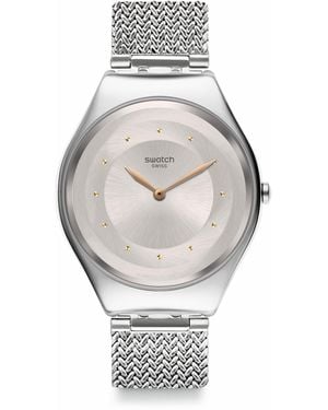 Swatch Adults Skinsand Analogue Quartz Watch - Metallic