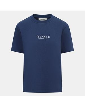 Blank Essentials Blank E Core Puff Print T-Shirt Ladies - Blue