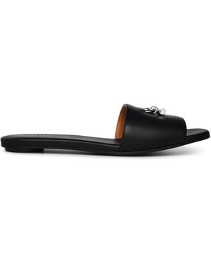 McQueen Architectural Flat Sandals - Black