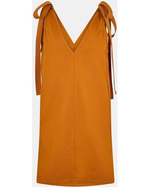 Amy Lynn Cotton Mini Dress - Orange