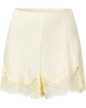 Bardot Lace Trim Woven Tracksuit Shorts - Natural