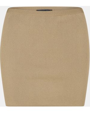Missy Empire Knitted Mini Skirt - Natural