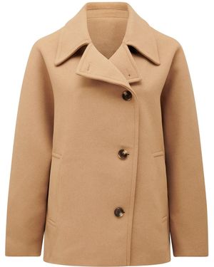 Forever New Suzie Top Collar Coatigan - Natural