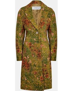 Off-White c/o Virgil Abloh Diagonal Stripe Overcoat - Green
