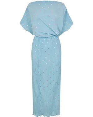 Never Fully Dressed Tilly Plisse Maxi Dress - Blue