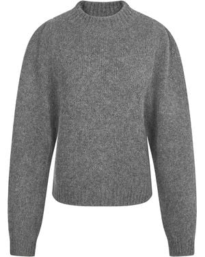 Raey Puffed Sleeve Knitted Jumper - Grey