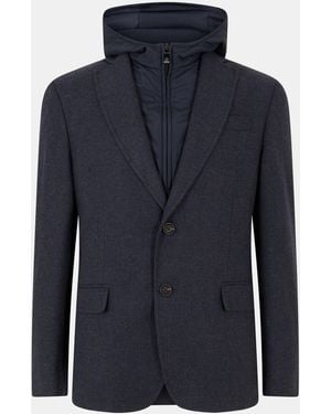 Pal Zileri Structured Bomber Jacket - Blue