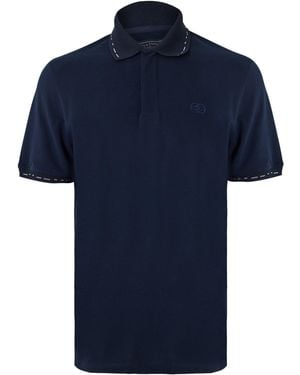 Gieves & Hawkes Short Sleeve Polo Shirt - Blue